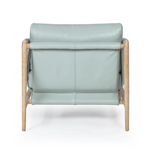 Sillón Moderno de Cuero con Patas de Madera, Respaldo Sólido, Estilo Escandinavo, Silla para Sala de Estar, Muebles para el Hogar - Product Image 5
