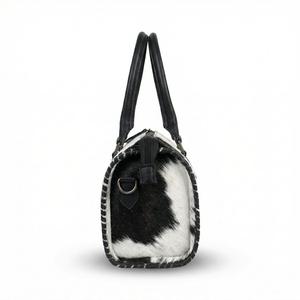 Sac de voyage de luxe en cuir véritable noir et blanc, grande capacité, pour le sport et les week-ends, avec poignée, modèle Mini Speedy, vente en gros - Product Image 4