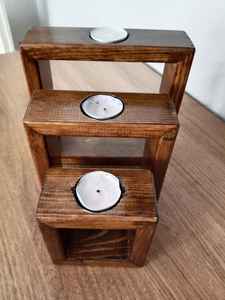 Ensemble de trois supports à bougies décoratifs géométriques carrés antidérapants pour jardin et Noël - Product Image 5