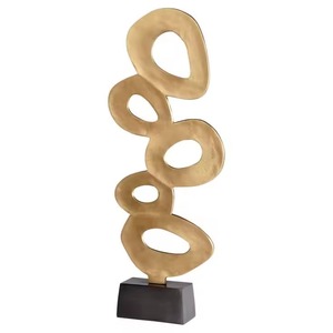 Escultura Geométrica de Metal de Aluminio, Pieza de Arte Abstracta Hecha a Mano, Decoración de Mesa para Sala de Estar - Product Image 3