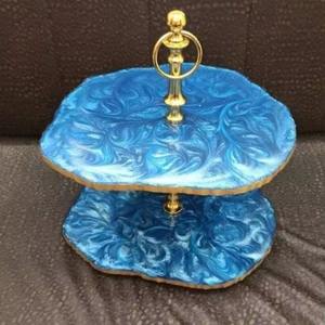 Soporte de Pastel de Resina Hecho a Mano de Lujo, Mesa Redonda para Exhibición de Postres, para Bodas, Fiestas de Cumpleaños, Decoración de Eventos de Panadería y Uso en Catering - Product Image 1