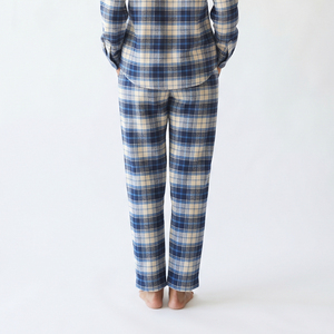 Pantalones de pijama de franela a cuadros para mujer, largos, con cordón en la cintura, de tiro medio, corte regular, 100% algodón, informales, para dormir en invierno - Product Image 2