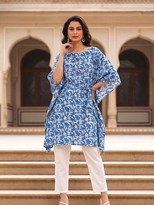 High Quality Designer Cotton Printed <b>Kaftan</b> <b>Summer</b> Daily Wear Regular Fit Washable Three Quarter Sleeve Best Price - Product Image 1