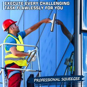 Tergivetro doccia multiuso in acciaio inossidabile con 2 ganci adesivi, strumento per la pulizia del bagno domestico per porte in vetro - Product Image 5