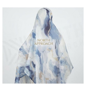 NORTH APPROACH Women's <b>Square</b> <b>Silk</b> <b>Scarf</b> Hand-Painted Cloud Pattern Elegant Multi-Functional All Seasons Wear - Product Image 2