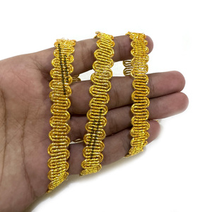 Ceremonial Gold Gimp <b>Braided</b> Trim Metallic Edge Scroll Design Handmade High-quality Customizable Color for Uniforms <b>Accessories</b> - Product Image 5