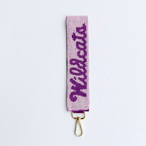New Light for Base Purple Lettering Handmade Fabric Beaded Adjustable Keychain Wildcats Custom Game Day <b>Wristlet</b> Keychains 2026 - Product Image 1