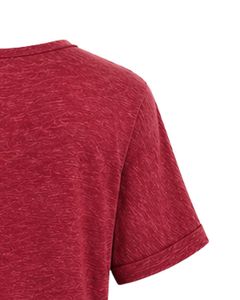 Custom <b>Red</b> V Neck Womens Casual T Shirt Short Sleeve Cotton Blend Soft Lightweight Pocket Tee Summer Comfortable Daily Wear - Product Image 3