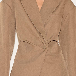 Blazer sur mesure pour femme, veste de créateur de haute qualité, manches longues, couleur unie, décontracté, professionnel, manteau doux pour le travail, printemps automne OEMODM - Product Image 6