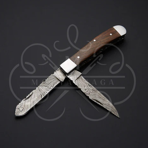 Cuchillo de Caza Hecho a Mano con Hoja de Acero Inoxidable y Mango de Madera, Cuchillo para Exteriores de Espiga Completa - Product Image 2