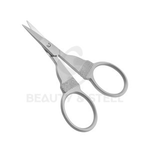 Professional Curved Cuticle Scissors with Knurled Anti-Slip Grip and <b>Sandblasted</b> Matte Finish for Precision Care - Product Image 2