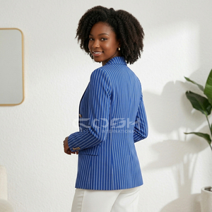 Cosh International Delta Sigma, Ropa Griega para Mujer, Blazer Azul a Rayas, Chaqueta Elegante para Hermandad, Chaqueta Informal para Fraternidad - Product Image 4
