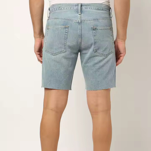 Men Light Blue Washed Denim Bermuda <b>Shorts</b> Mid Waist Button Fly Casual Style Breathable Woven Fabric - Product Image 3