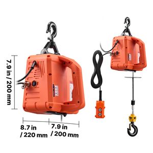 1550 Lbs Capacity 1500W 3-in-1 Electric <b>Hoist</b> Winch Portable Power Crane 25 ft Lifting Height 16.4 Ft/min Manual 12000lb Load - Product Image 6