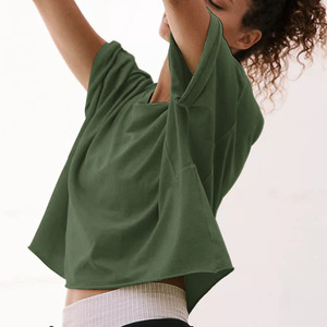 T-shirt basique pour femme, coupe ajustée, 210 g/m², coton, manches courtes, été, impression numérique personnalisée, 65 % coton, 35 % polyester, chemises courtes pour femme - Product Image 6