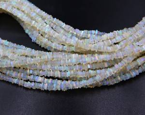 Perles d'opale éthiopienne naturelle multicolore, opale à reflets multiples, en forme de copeaux lisses, environ. 3 MM 16 pouces de longueur - Product Image 4