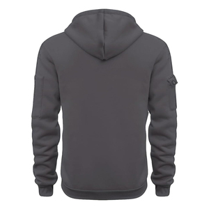 Sweat-shirt à capuche mi-zippé pour homme, couleur bordeaux, coupe classique, couleur unie, pull décontracté avec poches, matière polyester tricotée - Product Image 6