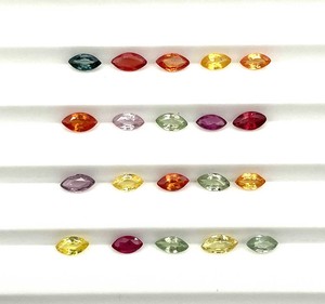 Lote de Gemas Sueltas de Zafiro Multicolor Natural, Corte Marquesa, 2.50x5 MM, 5 CT, Certificado IGI, Cambio de Color, para Joyería - Product Image 4