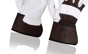 Gants de travail robustes en cuir de vachette 12 oz, antidérapants, avec manchette renforcée, durables, usage général, sans latex, sans silicone - Product Image 2