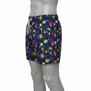 กางเกงว่ายน้ำชายแบบแห้งเร็ว OEM พร้อมเชือกผูกเอว พิมพ์ลายตามสั่ง โลโก้ตามสั่ง ชุดชายหาด ผ้าแคนวาสกันน้ำ ผ้ายืดโพลีเอสเตอร์ - Product Image 4