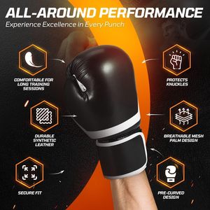 Gants de combat MMA en cuir PU de qualité supérieure, personnalisés en gros, pour entraînement professionnel, sparring, boxe et kick-boxing. - Product Image 4