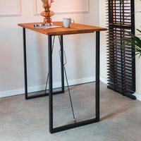 Table de bar industrielle polyvalente pliable en bois de manguier marron, design moderne et oblong, pour chambre, extérieur, maison, bar, hôtels, salon