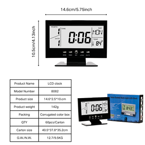Hoge-Resolutie <span class=keywords><strong>Lcd</strong></span> Digitale Bureauklok Met Temperatuur/Vochtigheid <span class=keywords><strong>Display</strong></span> Modern Ontwerp Voor Muur-Of Desktopgebruik - Product Image 5