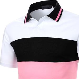 Camisetas básicas de alta calidad para hombre, cuello de tortuga, manga corta para hombre, Camiseta de algodón colorida de dos tonos, camisetas casuales para hombre - Product Image 5