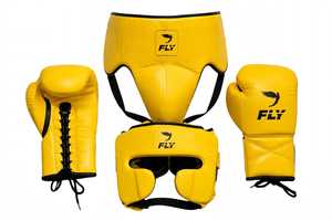 Blue Color High Quality Fly <b>Boxing</b> <b>Sparring</b> <b>Set</b> Headgear Groin Guard Customized Genuine Leather Used For Training Muay Thai - Product Image 6