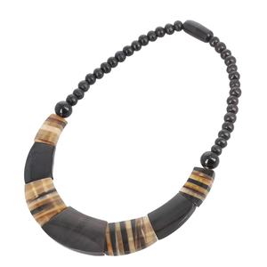 Collar de cuerno de buey de búfalo ecológico natural para niñas y mujeres, cadena de latón con piedra de perla, joyería para mujer - Product Image 1