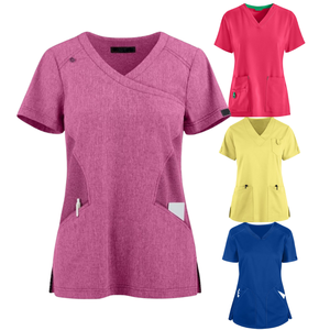 La mejor venta SAOMAI FMF ropa de enfermera personalizable para mujer buena parte superior elástica uniformes médicos de hospital - Product Image 5