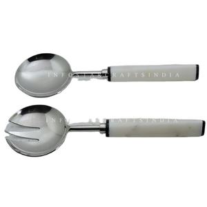 Stainless Steel & Marble Handmade with High Quality <b>Salad</b> Hand Tools Kitchen Tableware <b>Salad</b> <b>Server</b> Kitchen Cutlery - Product Image 1