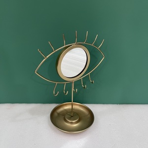 Modern Iron <b>Table</b> Top <b>Vanity</b> Decorative <b>Mirror</b> with Gold Finish - Product Image 1