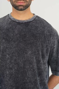 T-shirts Oversize Homme 100% Coton Haute Qualité Personnalisés Effet Délavé Acide Respirants Col Rond Motif Uni Grandes Tailles - Product Image 5