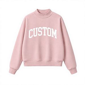 Nouveau Sweat-shirt personnalisé à col montant pour femme, à épaules tombantes, manches longues, pull à col rond avec imprimé lettres, hauts d'automne - Product Image 1