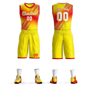 Ensemble d'uniformes de basketball personnalisés sublimés, unisexe, sans manches, col en V, respirant, vêtements de sport 100% polyester, séchage rapide, pour équipe - Product Image 5
