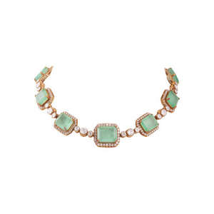 Boucles d'oreilles statement en diamant émeraude serties en argent sterling 925 Gajaah avec placage or de qualité supérieure, style moderne verdant rivière - Product Image 2