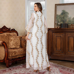 <b>Eid</b> Women Modest Simple Evening Abaya <b>Dresses</b> Floor-Length 100% Cotton Eco-Friendly Ramadan Party - Product Image 5