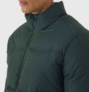 Chaqueta de burbujas cálida de invierno con logotipo personalizado al por mayor, chaqueta de plumón con cremallera para hombre, chaqueta acolchada, abrigo de plumón, ropa de abrigo - Product Image 2