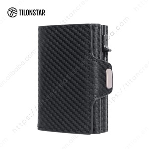 Cartera Triple Plegable con Bloqueo RFID para Hombre TILONSTAR TVW108, Cuero Genuino Crazy Horse, Caja de Aluminio, Tarjetero, Cartera Metálica - Product Image 4