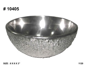 Aluminum Eco-Friendly Polished Serving Bowl with Ocean & Sea Themes Decorative Table Top Item - Product Image 3