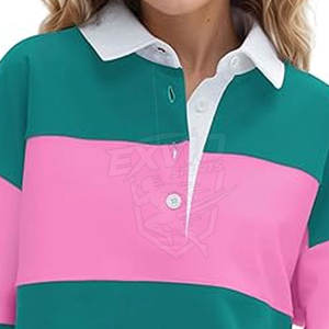 Polo Oversize Personalizado al por Mayor, Color Sólido, Transpirable, Ropa de Verano, Camiseta Polo Oversize para Mujer - Product Image 6