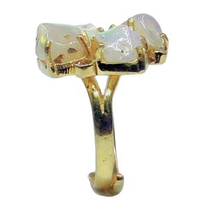 Wedding Wear 925 Sterling Silver Gold Plated Jewelry Opal Gemstone Women Wear Classic <b>Couple</b> <b>Ring</b> - Product Image 4