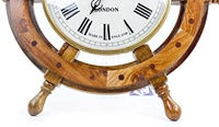 Style Antique Vintage Roue Horloge Fabriquée À La Main En Bois Bambou Conception Quartz Analogique Décoration Murale Salon Marine Décoration Murale Salon