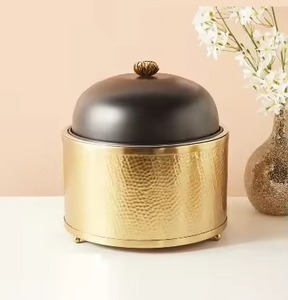 Olla de Metal con Doble Aislamiento, Plato para Servir de Acero Inoxidable, Recipiente para Calentar Alimentos, Cazuela con Tapa, para Cocina y Comedor - Product Image 2