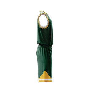 Uniforme de Baloncesto Sublimado Personalizado, Verde y Amarillo, Conjunto de Camiseta sin Mangas y Pantalones Cortos, Absorbe la Humedad, Ropa Deportiva Unisex para Adultos - Product Image 6