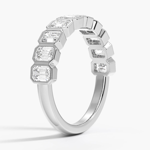 Emerald Cut Diamond Eternity Band <b>Ring</b> Minimalist Wedding Band Stackable Anniversary <b>Ring</b> Fine Jewelry Gift - Product Image 2