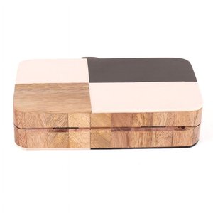 Bolso de Mano de Madera Moderno y Ecológico Hecho a Mano, Bolso de Diseño Decorativo de Madera y Resina, Bolso de Noche Geométrico, Regalo de Boda - Product Image 5