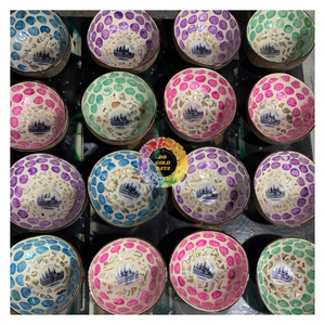 Souvenir du Vietnam, bol en nacre, design bohème, écologique, incrustation de coquille de noix de coco, pour la soupe, cadeau, prix bas, vente en gros - Product Image 5