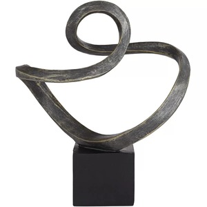 Sculpture métallique abstraite, décoration artistique de table, design contemporain, forme irrégulière, faite à la main pour le salon - Product Image 2